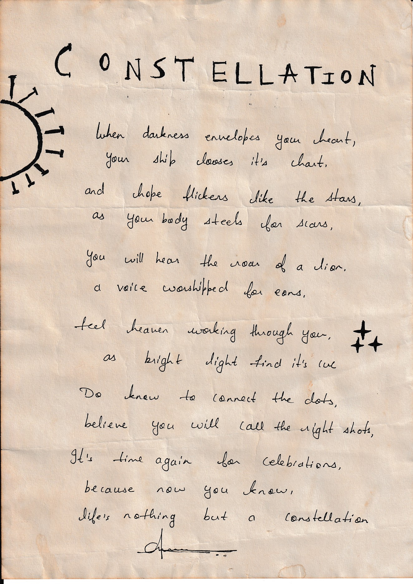Constellation, a poem by Ananya